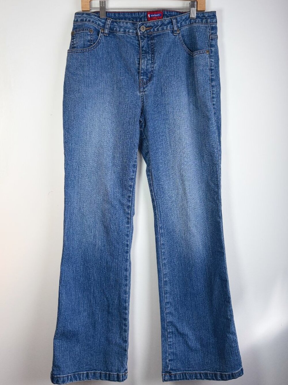 Westport Womens Boot Cut Jeans Medium Wash Denim Stretch Five-Pocket - 12